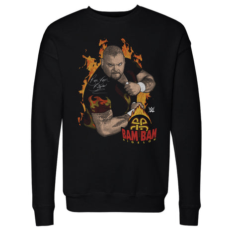 Bam Bam Bigelow Flames Pose Men's WWE Crewneck Sweatshirt