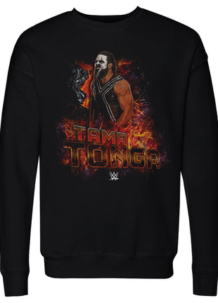 Tama Tonga WWE Flames Men's WWE Crewneck Sweatshirt