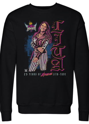 Lita 25th Anniversary Vertical WWE Men's Crewneck Sweatshirt