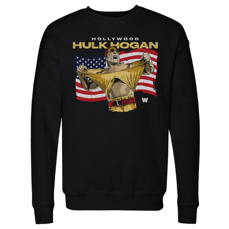 Hulk Hogan Hollywood Flag Men's WWE Crewneck Sweatshirt