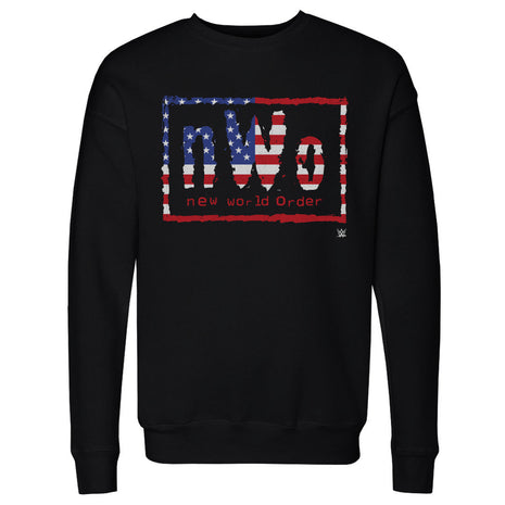 nWo WWE Logo American Flag Men's WWE Crewneck Sweatshirt