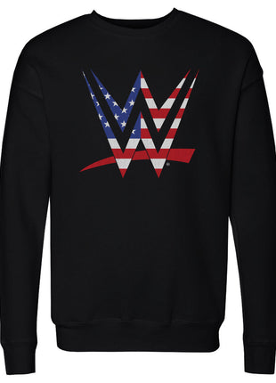 WWE Logo American Flag Men's WWE Crewneck Sweatshirt