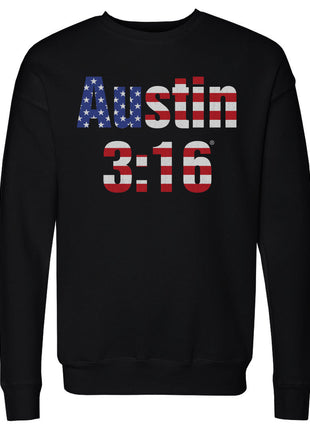 Stone Cold Steve Austin WWE 316 American Flag Men's WWE Crewneck Sweatshirt