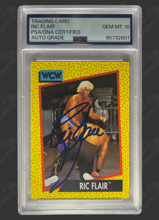Ric Flair signed 1991 WCW Trading Card (w/ PSA Encapsulated)