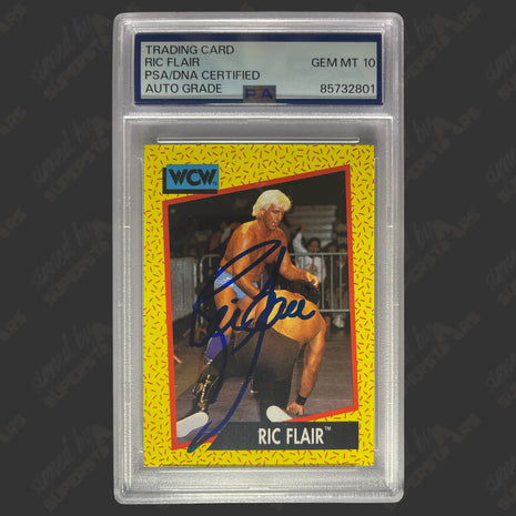 Ric Flair signed 1991 WCW Trading Card (w/ PSA Encapsulated)