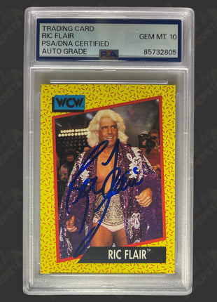 Ric Flair signed 1991 WCW Trading Card (w/ PSA Encapsulated)