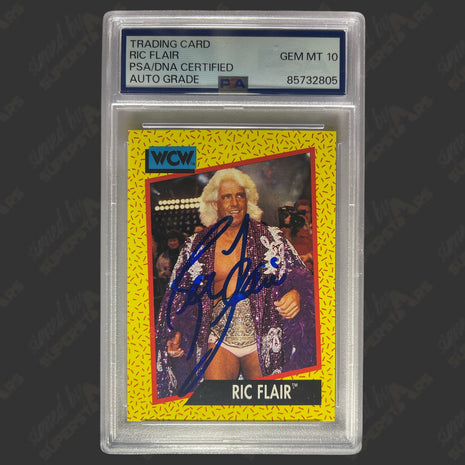Ric Flair signed 1991 WCW Trading Card (w/ PSA Encapsulated)