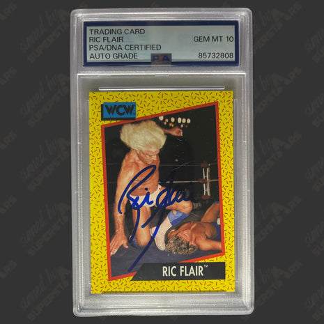 Ric Flair signed 1991 WCW Trading Card (w/ PSA Encapsulated)