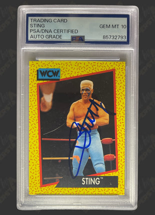 Sting signed 1991 WCW Trading Card (w/ PSA Encapsulated)