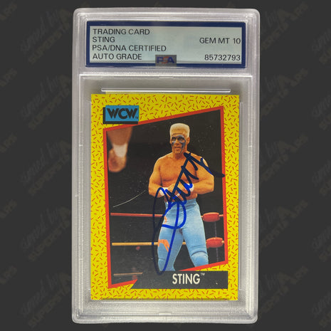 Sting signed 1991 WCW Trading Card (w/ PSA Encapsulated)