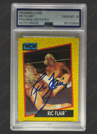 Ric Flair signed 1991 WCW Trading Card (w/ PSA Encapsulated)