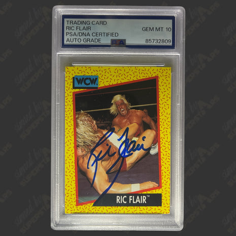 Ric Flair signed 1991 WCW Trading Card (w/ PSA Encapsulated)