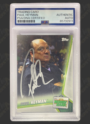 Paul Heyman signed 2019 Topps WWE Trading Card (w/ PSA Encapsulated)