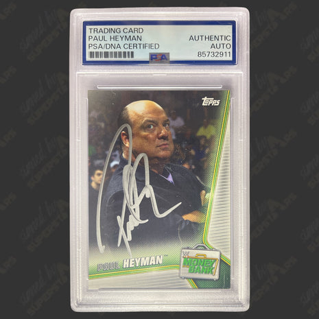 Paul Heyman signed 2019 Topps WWE Trading Card (w/ PSA Encapsulated)