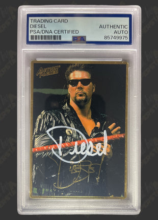 Diesel signed 1994 WWF Action Packed Trading Card (w/ PSA Encapsulated)