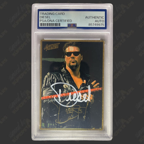 Diesel signed 1994 WWF Action Packed Trading Card (w/ PSA Encapsulated)