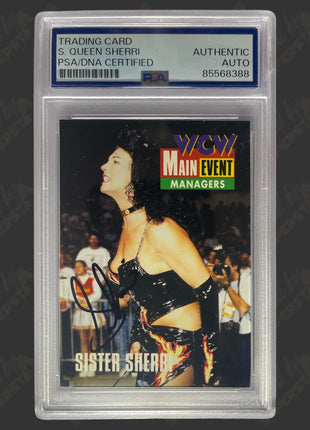 Sherri Martel signed 1995 WCW Trading Card (w/ PSA Encapsulated)