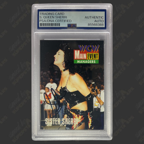 Sherri Martel signed 1995 WCW Trading Card (w/ PSA Encapsulated)