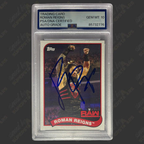 Roman Reigns signed 2018 Topps WWE Trading Card (w/ PSA Encapsulated)