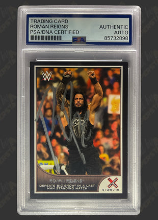 Roman Reigns signed 2016 Topps WWE Trading Card (w/ PSA Encapsulated)