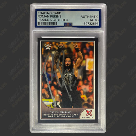 Roman Reigns signed 2016 Topps WWE Trading Card (w/ PSA Encapsulated)