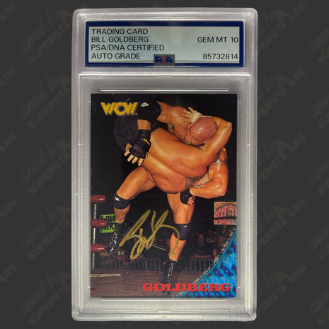 Bill Goldberg signed 1998 WCW Trading Card (w/ PSA Encapsulated)