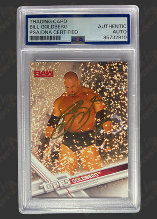Bill Goldberg signed 2017 Topps WWE Trading Card (w/ PSA Encapsulated)