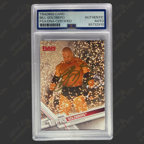 Bill Goldberg signed 2017 Topps WWE Trading Card (w/ PSA Encapsulated)