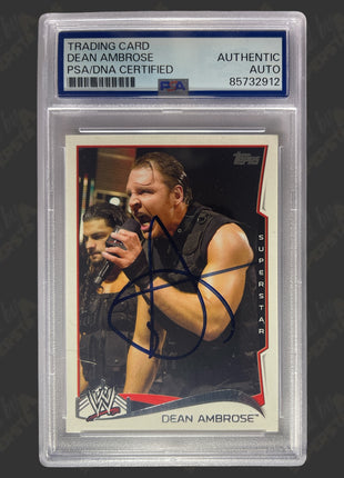 Dean Ambrose signed 2014 Topps WWE Trading Card (w/ PSA Encapsulated)