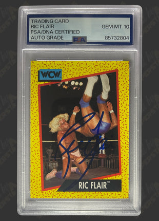 Ric Flair signed 1991 WCW Trading Card (w/ PSA Encapsulated)