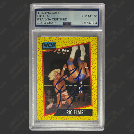 Ric Flair signed 1991 WCW Trading Card (w/ PSA Encapsulated)