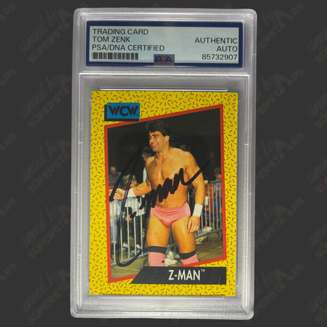 Tom Zenk signed 1991 WCW Trading Card (w/ PSA Encapsulated)