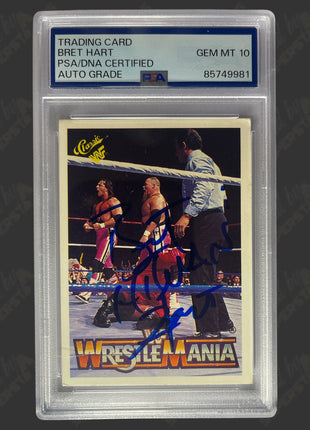 Bret Hart signed 1990 WWF Classic Trading Card (w/ PSA Encapsulated)