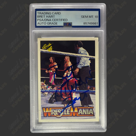 Bret Hart signed 1990 WWF Classic Trading Card (w/ PSA Encapsulated)