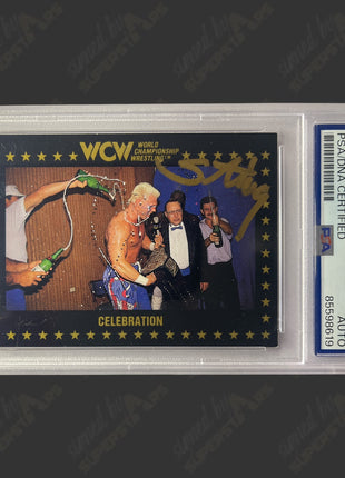 Sting signed 1991 WCW Trading Card (w/ PSA Encapsulated)