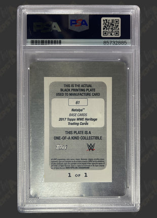 Natalya signed 2017 Topps WWE Trading Card 1/1 Metal Printing Plate (w/ PSA Encapsulated)