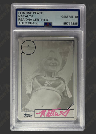 Natalya signed 2017 Topps WWE Trading Card 1/1 Metal Printing Plate (w/ PSA Encapsulated)