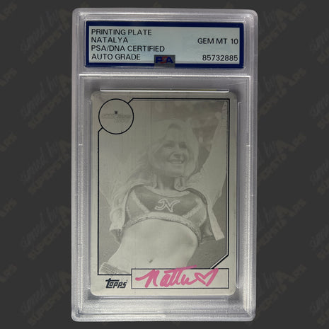 Natalya signed 2017 Topps WWE Trading Card 1/1 Metal Printing Plate (w/ PSA Encapsulated)