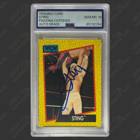 Sting signed 1991 WCW Trading Card (w/ PSA Encapsulated)