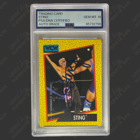 Sting signed 1991 WCW Trading Card (w/ PSA Encapsulated)