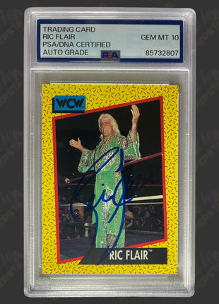 Ric Flair signed 1991 WCW Trading Card (w/ PSA Encapsulated)