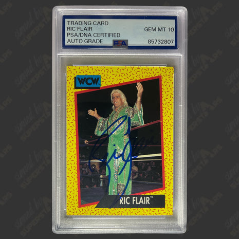 Ric Flair signed 1991 WCW Trading Card (w/ PSA Encapsulated)