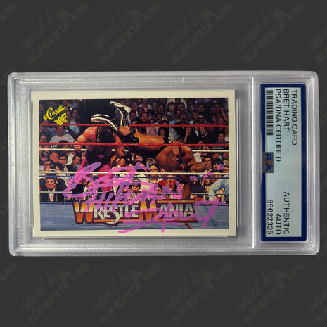 Bret Hart signed 1990 WWF Classic Trading Card (w/ PSA Encapsulated)