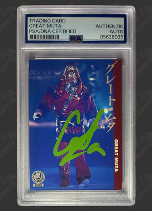 Great Muta signed NJPW Japanese Trading Card (w/ PSA Encapsulated)