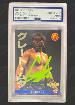 Great Muta signed NJPW Japanese Trading Card (w/ PSA Encapsulated)
