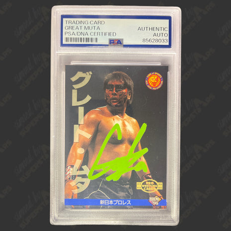 Great Muta signed NJPW Japanese Trading Card (w/ PSA Encapsulated)