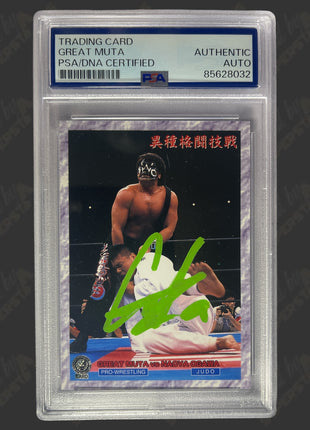 Great Muta signed NJPW Japanese Trading Card (w/ PSA Encapsulated)