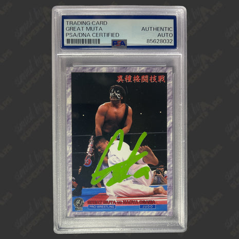 Great Muta signed NJPW Japanese Trading Card (w/ PSA Encapsulated)