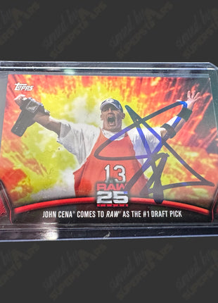 John Cena signed WWE Raw 25th Anniversary Trading Card