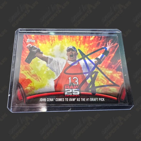 John Cena signed WWE Raw 25th Anniversary Trading Card